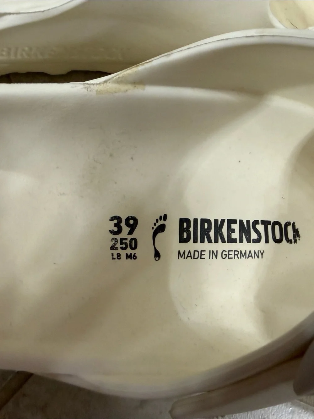 Birkenstock White Two-Strap EVA Arizona Sandals Size 39